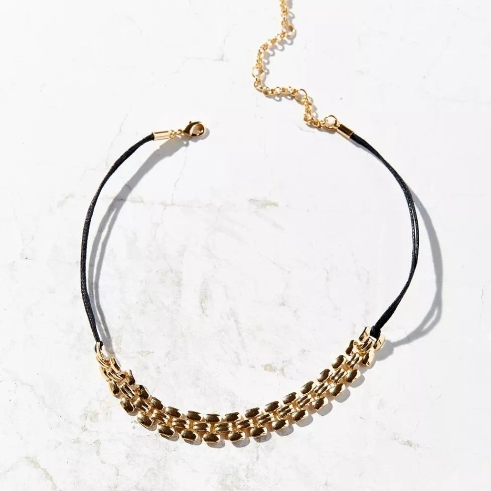 Free People Cord And Chain Choker Necklace